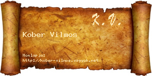 Kober Vilmos névjegykártya