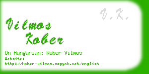 vilmos kober business card